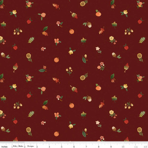 Riley Blake Designs Fabric - Happy Fall Days - Fall Things Maroon #c16345-maroon
