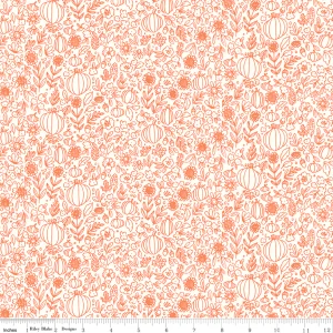 Riley Blake Designs Fabric - Happy Fall Days - Floral Outline Cloud #c16344-cloud