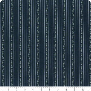 Riley Blake Designs Fabric - Bluegrass Charm - Floral Stripe Navy #c16393-navy