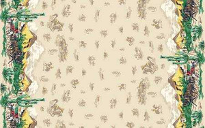Michael Miller Fabric - Buckaroo - Tan Buckaroo Border #dcx12439-tanx Premier Stitching