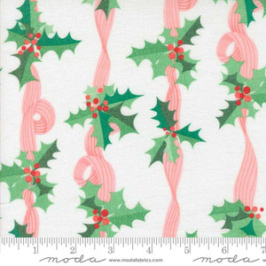 Moda Fabric - Tiny Christmas - Holly Stripes Snow #37133-11 Premier Stitching