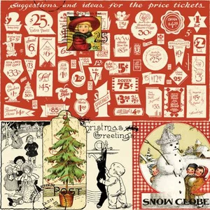 Riley Blake Designs Fabric - Classic Christmas - Christmas Collage Parchment #cd16282-parchment