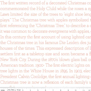 Riley Blake Designs Fabric - Classic Christmas - History of the Tree Text Red #c16291-red