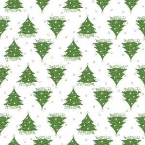 Riley Blake Designs Fabric - Classic Christmas - Trees White #c16286-white