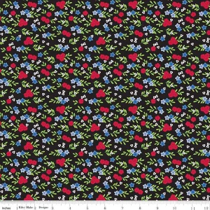Riley Blake Designs -  Cloudburst - Floral Black #c16184-black