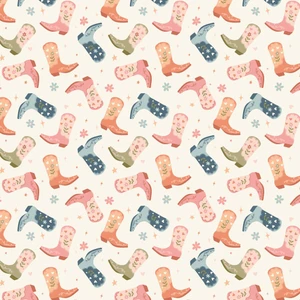 Cloud9 Fabrics - Petals & Pony Luck - Cowgirl Kicks Natural Organic Cotton #228236-x