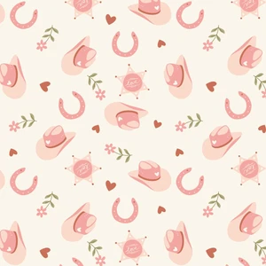 Cloud9 Fabrics - Petals & Pony Luck - Rodeo Romance Pink Organic Cotton #228242-x