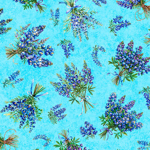 QT Fabrics - Grab Bag Season 3 - Bluebonnet Bouquets Blue #31455-b