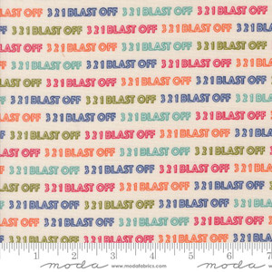 Moda Fabrics - 321 Blast Off - Countdown Text Spacesuit #20952-11