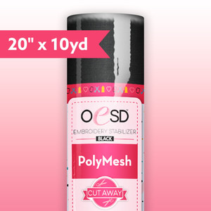 OESD Polymesh CutAway Black 20" x 10 yards