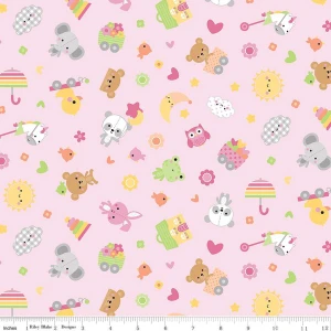 Riley Blake Designs - Bundle of Joy - Toss Pink Flannel #f16780-pink