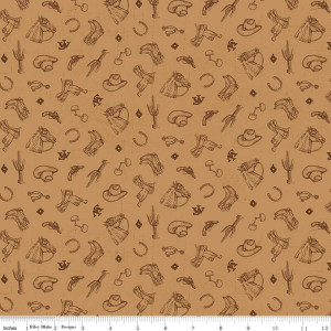 Riley Blake Designs - John Wayne American West - Icons Tan #c16625-tan