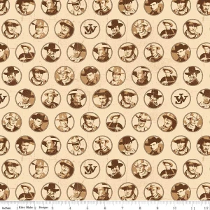 Riley Blake Designs - John Wayne American West - Circles Cream #c16622-cream