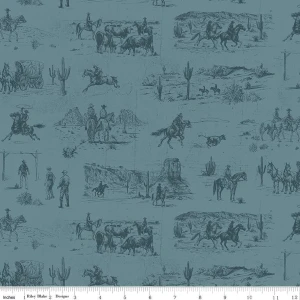 Riley Blake Designs - John Wayne American West - Main Denim #c16620-denim