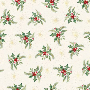 P&B Fabric - Joyful Tossed Holly #JOYF5889-E