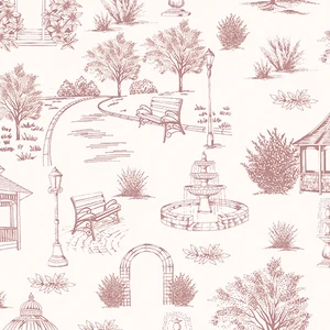 Benartex - Sweet Meadow - Garden Toile - Pink #15041-21