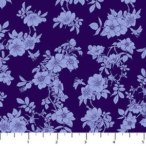 Figo Fabrics - Rosa - Flowers - Purple #91156-44