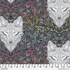 Tula Pink - Graywork - Wolf of Pink Street - Carbon #pwtp256-carbon
