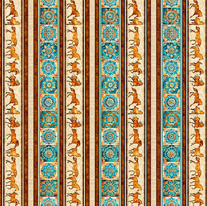 QT Fabrics - Born To Run - Horse & Mandalas - Border Stripe #31477-x