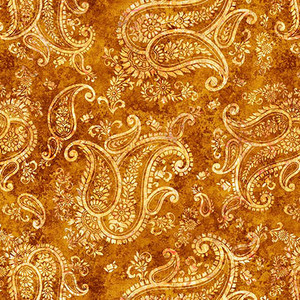 QT Fabrics - Born To Run - Paisley - Butterscotch #31481-s