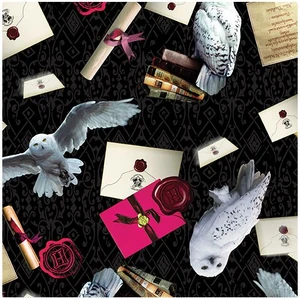 Benartex Fabrics - Harry Potter - Owl Postal Service - Black #15216-12