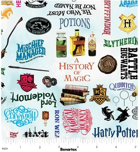 Benartex Fabrics - Harry Potter - Words - Sky Blue #15214-05