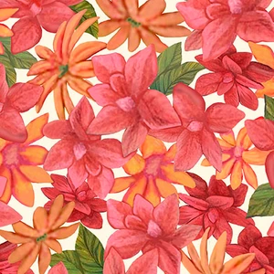 QT Fabrics - Faith Can Move Mountains - Lillies - Cream #31515-e