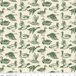 Riley Blake Designs - Plaid-Venture Club - Ducks - Cream #c17040-cream