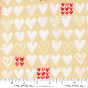 Moda Fabrics - Darling Peony - Hearts Watercolor - Champagne #48793-12