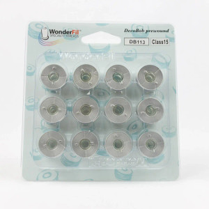 DecoBob Prewound Bobbins Class 15 - 12ct Dove Grey Premier Stitching