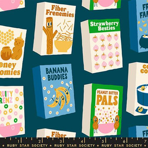 Ruby Star Society Fabric - Egg and Friends - Novelty Cereal - Galaxy #rs3106-16