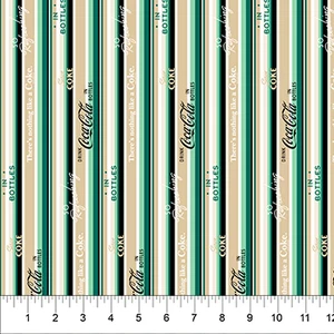 Northcott Fabrics - Coca-Cola - Stripe - Green #cc1002-12
