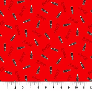 Northcott Fabrics - Coca-Cola - Tossed Coke Bottles - Red #cc1008-26