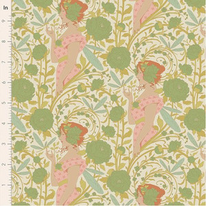 Tilda Fabrics - Songbird - Aubery - Green #til100646-v15