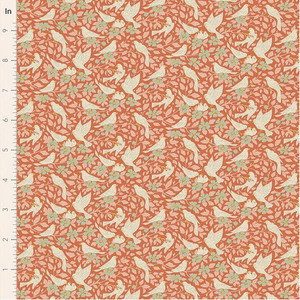 Tilda Fabrics - Songbird - Ava - Coral #til100644-v15