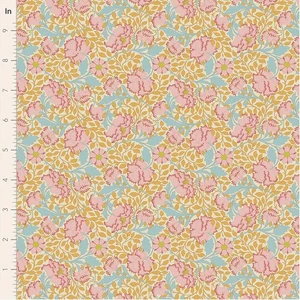 Tilda Fabrics - Songbird - Flora - Mustard #til100658-v15