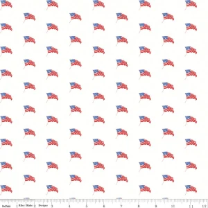 Riley Blake Designs - Sew America - USA Flags - White #C17353-WHITE