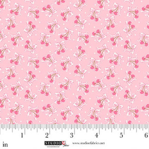Studio E Fabric - Beautiful Bowquets - Cherries - Light Pink #8884S-22