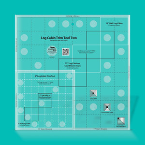Creative Grids Log Cabin Trim Tool Two 6in & 12in Blocks Quilt Ruler Premier Stitching