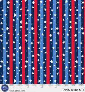 P&B Textiles - Patriotic Minis - Land Of Liberty Stripe #pmin6048-mu