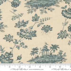 Moda Fabrics - Fleur De Paris - Pearl Jardinage Florals - French Blue #13992-13