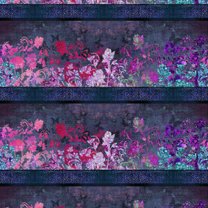In The Beginning Fabrics - Evanescence - Border - Purple #ibfev-2