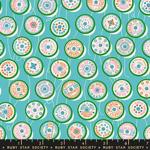 Moda Fabrics - Trinketry - Sewing Notions Retro Thread Turquoise #RS0111-18