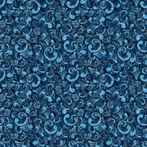 QT Fabrics - American Country - Scrolls - Blue #31996-b