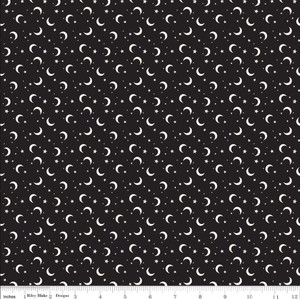 Riley Blake Designs - Frank and Friends - Moon & Stars - Black - Glow in the Dark #gc17477-black