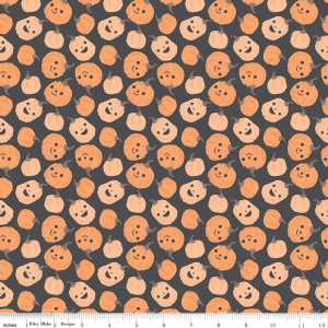 Riley Blake Designs - Frank and Friends - Pumpkins - Charcoal #c17472-charcoal