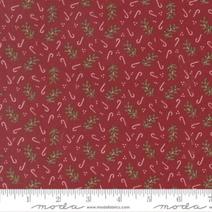 Moda Fabrics - Gingerbread Lane - Candy Canes - Cranberry #26157-18