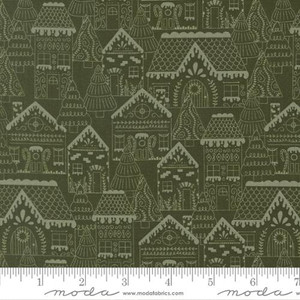 Moda Fabrics - Gingerbread Lane - Gingerbread Houses - Pine #26150-15