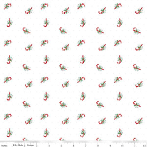 Riley Blake Designs - Claus & Co. - Candy Cane Toss - White #C17746-WHITE