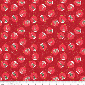 Riley Blake Designs - Claus & Co. - Ornaments - Red Sparkle #sc17743-red